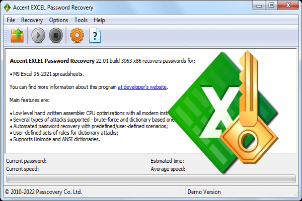 Accent Excel Password Recovery