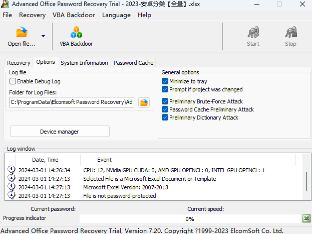 Advanced Office Password Recovery