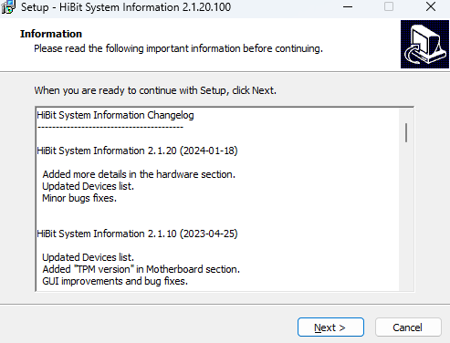 HiBit System Information