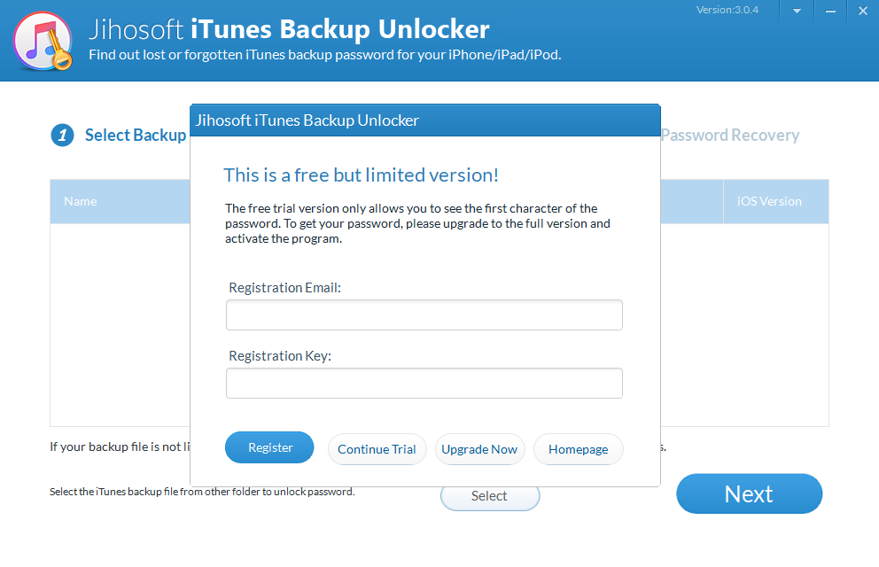 Jihosoft iTunes Backup Unlocker