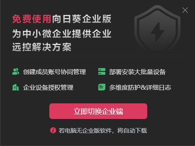 向日葵远程控制个人和企业版有哪些区别_向日葵远程控制有风险吗