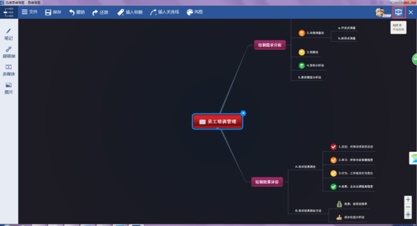 绘制好的思维导图怎样以幻灯片的形式进行播放？